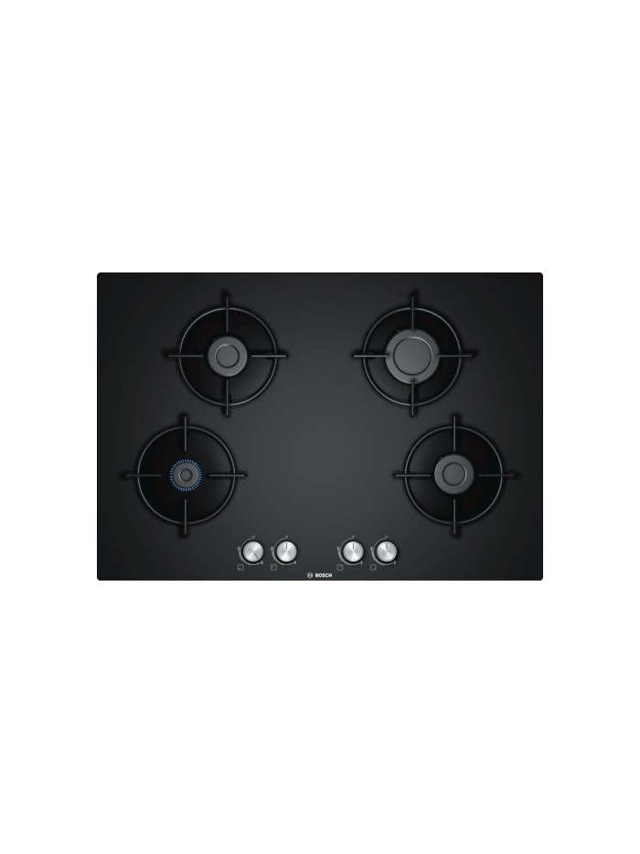 Serie 4 Gazlı Ocak 75 cm Sert cam, Siyah